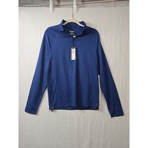 NWT RHONE Session 1/4 Zip Pullover Lightweight Italian Pique Fabric Blue‎ SMALL